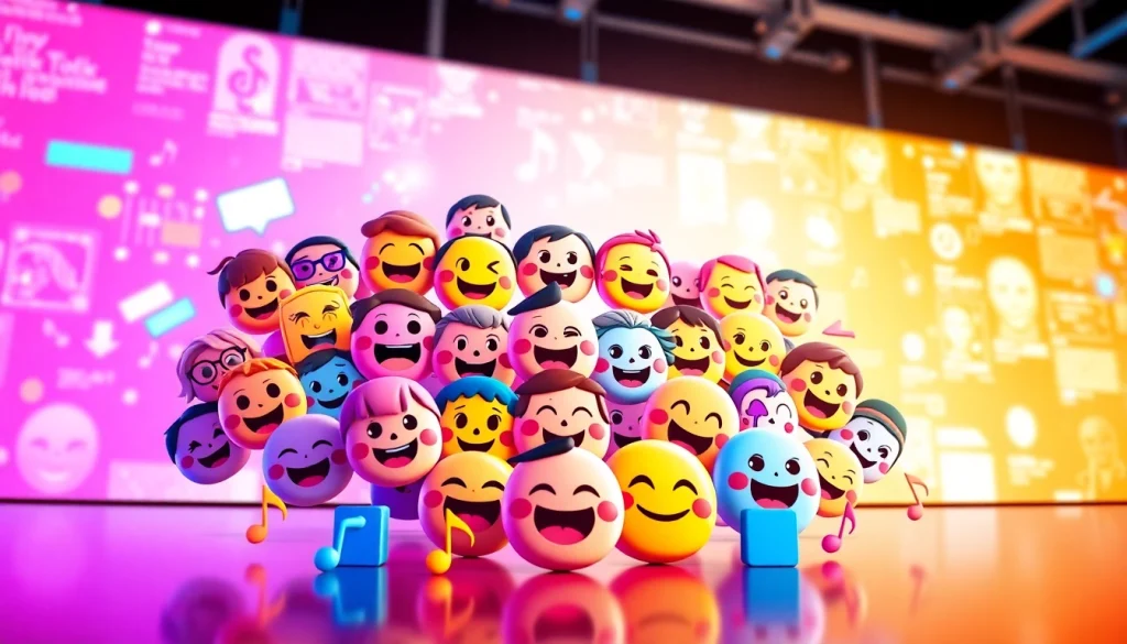 Engaging display of tiktok emojis showcasing diverse emotions and expressions in a vibrant design.