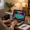 Engaging experience of online gambling at MM88, showcasing a cozy setup for strategic gameplay.