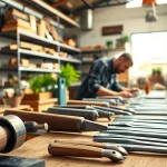 Crafting high-quality handles in a professional setting by a skilled handle manufacturer.
