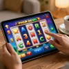 Engaging with a vibrant online slot machine showcasing slot gacor gampang menang potential in a cozy home environment.
