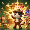 Baccarat gameplay illustrated with a cat archaeologist and monkey discovering casino treasures.