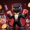 shbethi offers an exciting gaming experience with a stylish panther dealing cards amidst vibrant casino elements.
