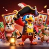 Engage in slot gacor gampang menang with colorful game elements in a vibrant casino scene.