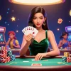 Scopri le emozioni dei nuovi casino non aams con una donna straordinaria a un tavolo da poker circondata da elementi di gioco vivaci.