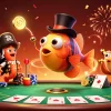 Revue des casinos en ligne avec l'anguille et le ravi de la mer attirant des pièces d'or.