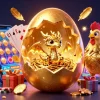 Top casino en ligne, événement magique avec dragon doré, jetons de poker et jeux de casino colorés.