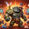 Experience the thrill of slot depo 10k in this vibrant casino illustration filled with jackpots and magical creatures.