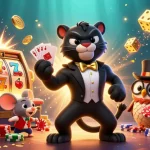 Play exciting games at slotbesarlink with a stylish panther dealer, lucky mouse, and owl.