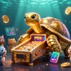 Jouer au casino en ligne paysafecard avec le personnage tortue géante et des pièces de monnaie en crypto