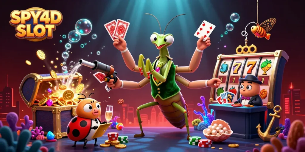 SPY4D SLOT menawarkan pengalaman bermain menarik dengan simbol slot berwarna-warni dan fitur permainan interaktif.