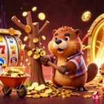Engage in thrilling games like Jai club, with a lively scene of beaver collecting coins and slot elements.