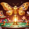 Experience แทงบอล SBOBET with a vibrant 3D scene of casino elements immersed in a magical atmosphere.